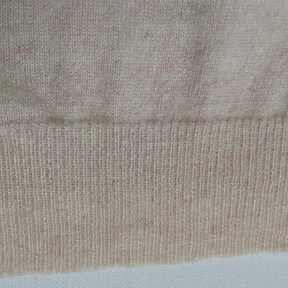 Cashmere Sweater Top  Tan Regency Core 3/4 Sleeve by Sutton Studio Size Small - Picture 7 of 8